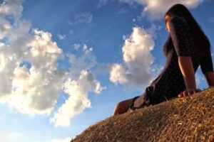 Woman on mountain