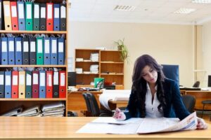 Woman working hard to achieve goal