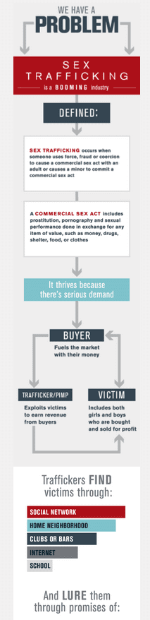 Sex Trafficking Infographics and Flowchart